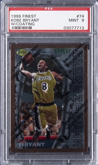 1996-97 Topps Finest (With Coating) #74 Kobe Bryant Rookie Card - PSA MINT 9